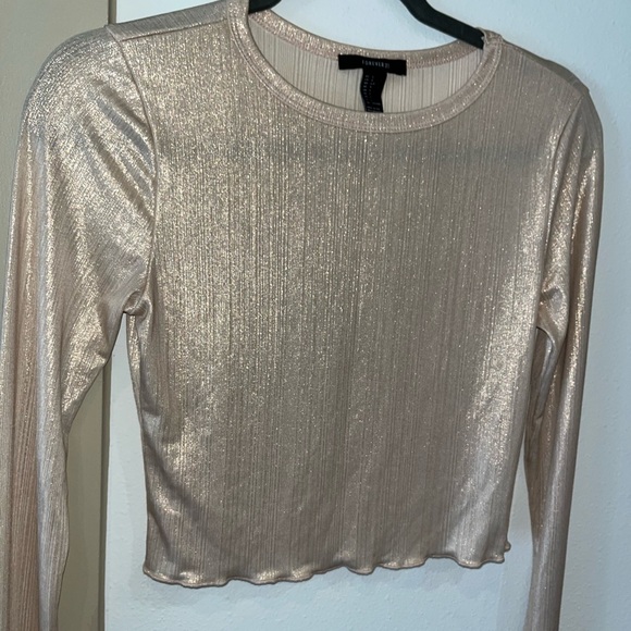 Forever 21 shimmery champagne long sleeve - Picture 2 of 5